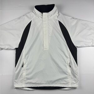 Cutter & Buck White and Black 1/2 zip short sleeve pullover windbreaker jacket